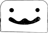 a black and white drawing of a toast with a smile on it